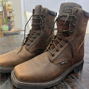 Justin Boots Men's Dark Brown Comp Toe Boots